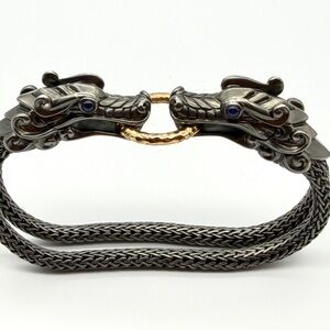 John Hardy Legends Naga Double Row Sterling Silver Bracelet Size S